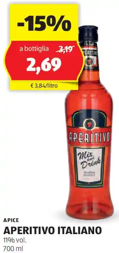 ALDI APICE APERITIVO ITALIANO 11% vol. offerta