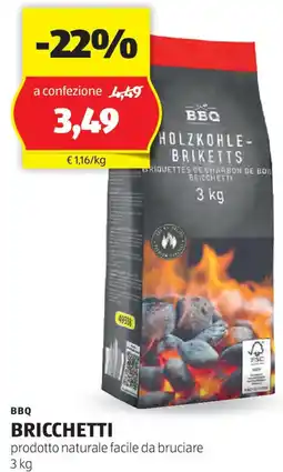 ALDI Bbq bricchetti prodotto naturale facile da bruciare offerta