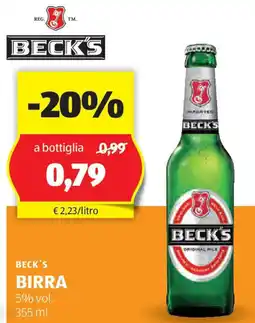 ALDI BECKS BIRRA 5% vol. offerta