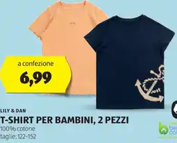 ALDI Lily & dan t-shirt per bambini, 2 pezzi offerta