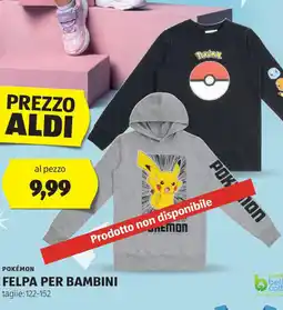 ALDI Pokémon felpa per bambini taglie: 122-152 offerta