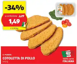 ALDI Il podere cotoletta di pollo offerta