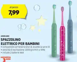 ALDI AMBIANO Spazzolino elettrico per bambini offerta
