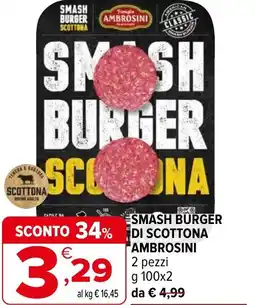 Iperal SMASH BURGER Di scottona ambrosini offerta