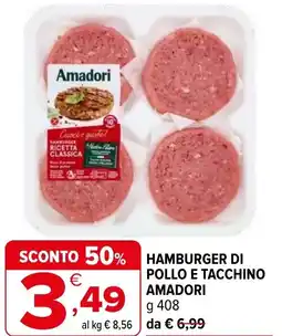 Iperal Hamburger di pollo e tacchino AMADORI offerta