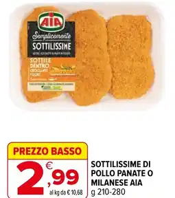 Iperal SOTTILISSIME Di pollo panate o milanese aia offerta