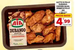 Iperal Alette di pollo durango, chicken salad, kebab di pollo AIA offerta