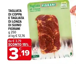 Iperal Tagliata di coppa e tagliata di lonza di suino FIORANI offerta