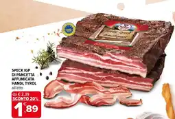 Iperal Speck igp di pancetta affumicata HANDL TYROL offerta