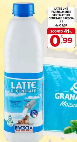 Iperal Latte uht parzialmente scremato DI CENTRALE BRESCIA offerta