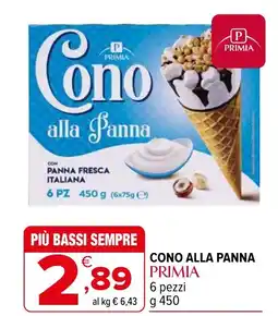 Iperal Cono alla panna PRIMIA offerta