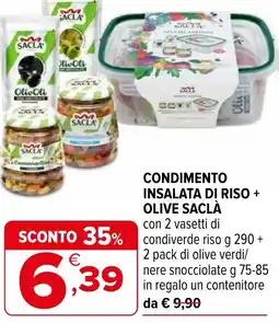 Iperal Condimento insalata DI RISO + olive saclà offerta