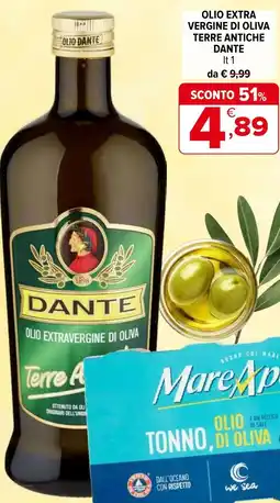 Iperal Olio extra vergine di oliva terre antiche DANTE offerta