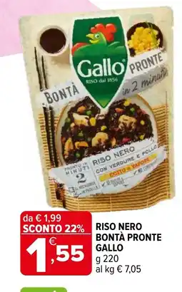 Iperal Riso nero bontà pronte GALLO offerta