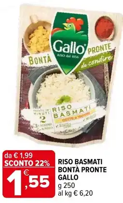 Iperal Riso basmati bontà pronte GALLO offerta