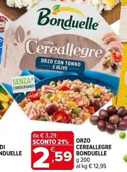 Iperal Orzo cereallegre BONDUELLE offerta