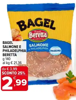 Iperal Bagel salmone e philadelphia BERETTA offerta