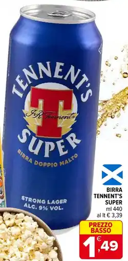 Iperal Birra TENNENT'S SUPER offerta