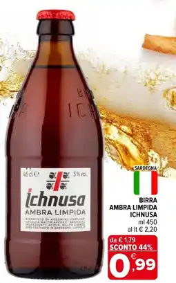 Iperal Birra ambra limpida ICHNUSA offerta