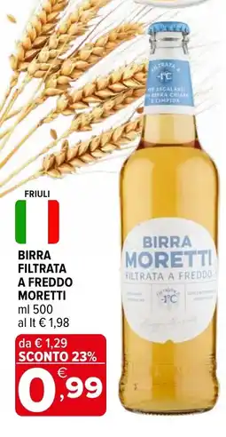 Iperal Birra filtrata a freddo MORETTI offerta