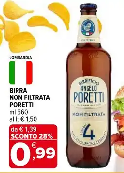 Iperal Birra non filtrata PORETTI offerta