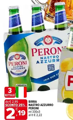 Iperal Birra nastro azzurro PERONI offerta