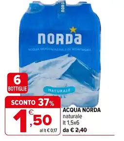 Iperal ACQUA NORDA naturale offerta