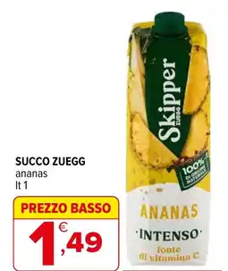 Iperal SUCCO ZUEGG ananas offerta