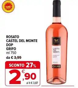 Iperal Rosato castel del monte dop GRIFO offerta