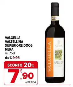 Iperal VALGELLA Valtellina superiore docg nera offerta