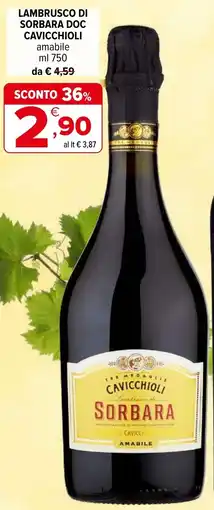 Iperal Lambrusco di sorbara doc CAVICCHIOLI offerta