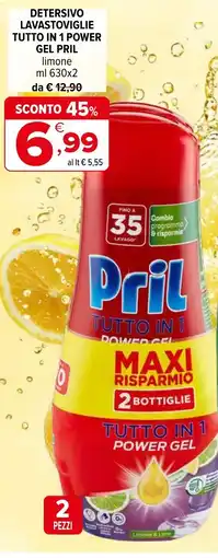 Iperal Detersivo lavastoviglie tutto in 1 power gel PRIL offerta
