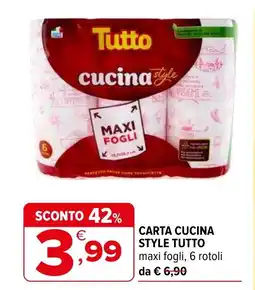 Iperal Carta cucina style TUTTO offerta