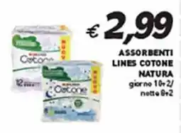 Coal Assorbenti LINES COTONE NATURA giorno 10+2/ nette 8+2 offerta