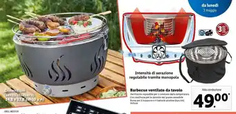 Lidl Barbecue ventilato da tavolo 34,8 x 23,8cm offerta
