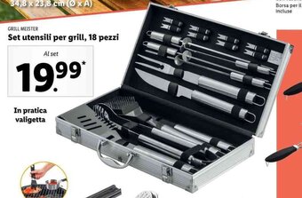 Lidl Grill Meister Set utensili per grill, 18 pezzi offerta