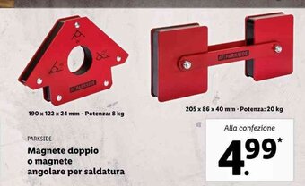 Lidl Parkside Magnete doppio o magnete angolare per saldatura offerta