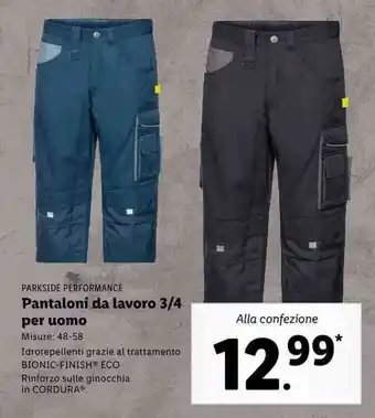 Lidl Parkside Pantaloni da lavoro 3/4 per uomo offerta