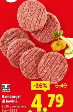 Lidl Hamburger di bovino offerta