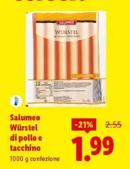 Lidl Salumeo Würstel di pollo e tacchino offerta