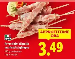 Lidl Arrosticini di pollo marinati al ginepro offerta