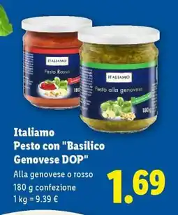 Lidl Italiamo Pesto con 'Basilico Genovese DOP' offerta