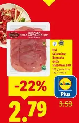 Lidl Dal Salumiere Bresaola della Valtellina IGP offerta