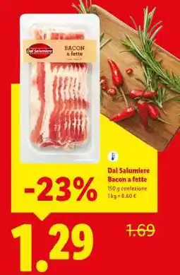 Lidl Dal Salumiere Bacon a fette offerta