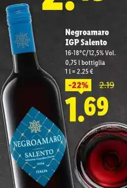 Lidl Negroamaro IGP Salento offerta