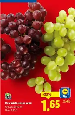 Lidl Uva Mista Senza Semi offerta