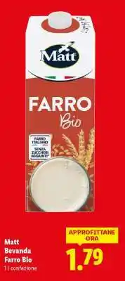 Lidl Matt Bevanda Farro Bio offerta