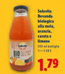 Lidl Solevita Bevanda biologica alla mela, arancia, carota e limone offerta