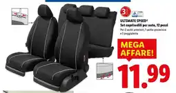 Lidl ULTIMATE SPEED Set coprisedili per auto, 12 pezzi offerta