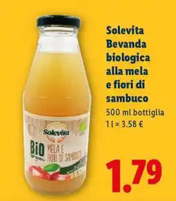 Lidl Solevita Bevanda biologica alla mela e fiori di sambuco offerta
